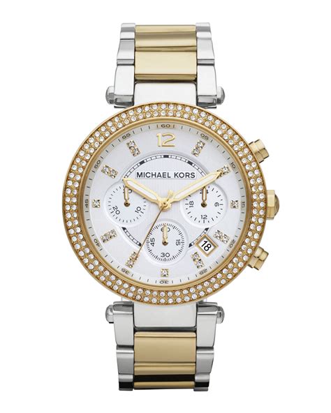 michael kors leather parker glitz watch|mike kors parker glitz silver dial.